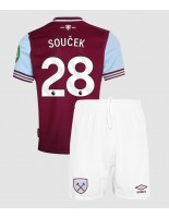 West Ham United Tomas Soucek #28 Domácí dres pro děti 2024-25 Krátký Rukáv (+ trenýrky)